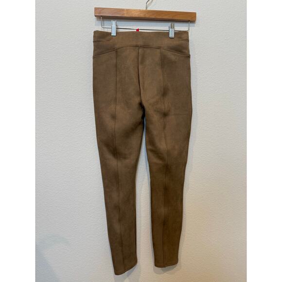 Spanx Faux Suede Leggings Camel XS‎ Elastic Waist - Picture 2 of 7